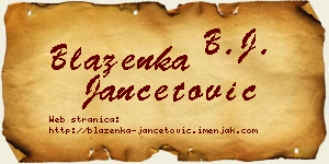 Blaženka Jančetović vizit kartica